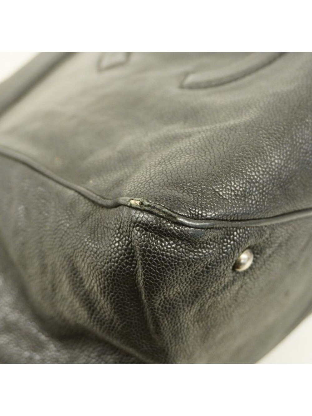 Chanel Chain Tote Caviar Leather Black Silver - Picture 8 of 10